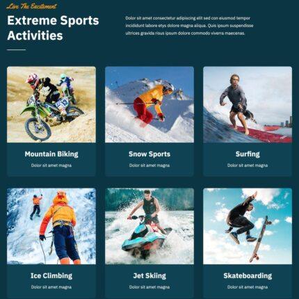 Extreme Sports Website Design with Free VPS Web Hosting