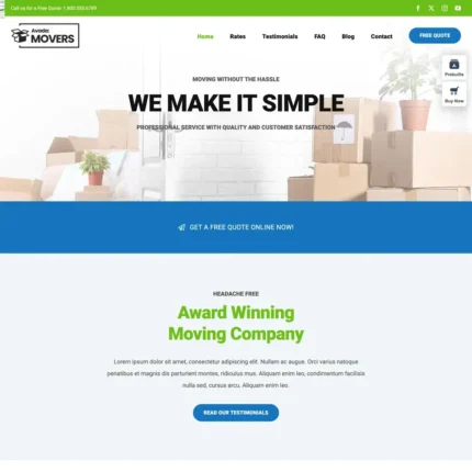 Movers Website Design with Free VPS Web Hosting
