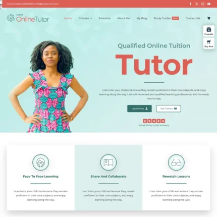 Online Tutor Website Design with Free VPS Web Hosting