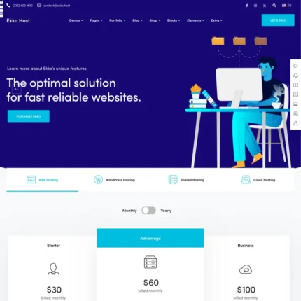 Hosting Service Website Design with Free VPS Web Hosting