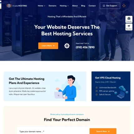 Web Hosting Business Website Design with Free VPS Hosting