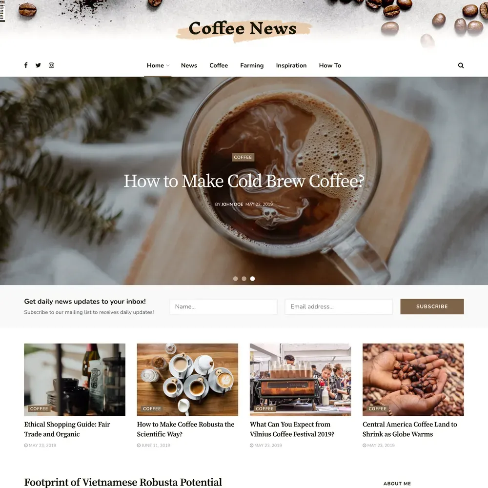 Coffee News Website Design with Free VPS Web Hosting (1) Coffee News Website Design with Free VPS Web Hosting