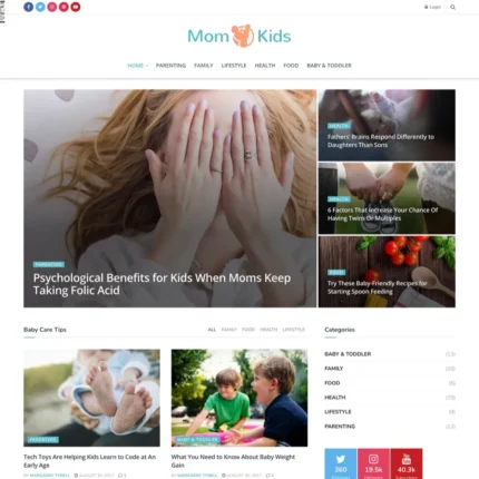 Parenting News Website Design with Free VPS Web Hosting