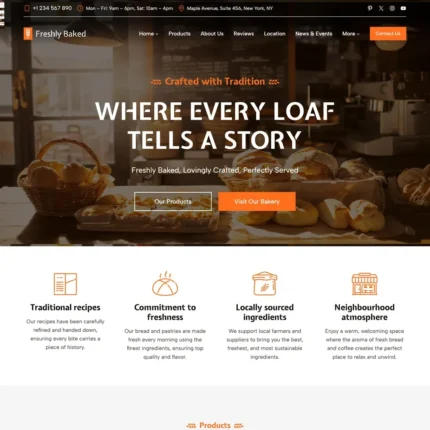 Bakery Business Website Design with Free VPS Web Hosting