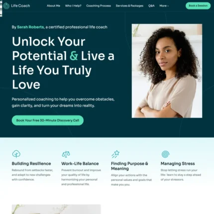 Life Coaching Website Design with Free VPS Web Hosting