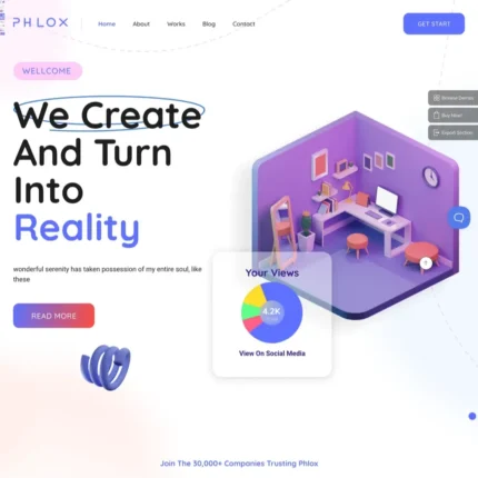 3D Agency Website Design with Free VPS Web Hosting
