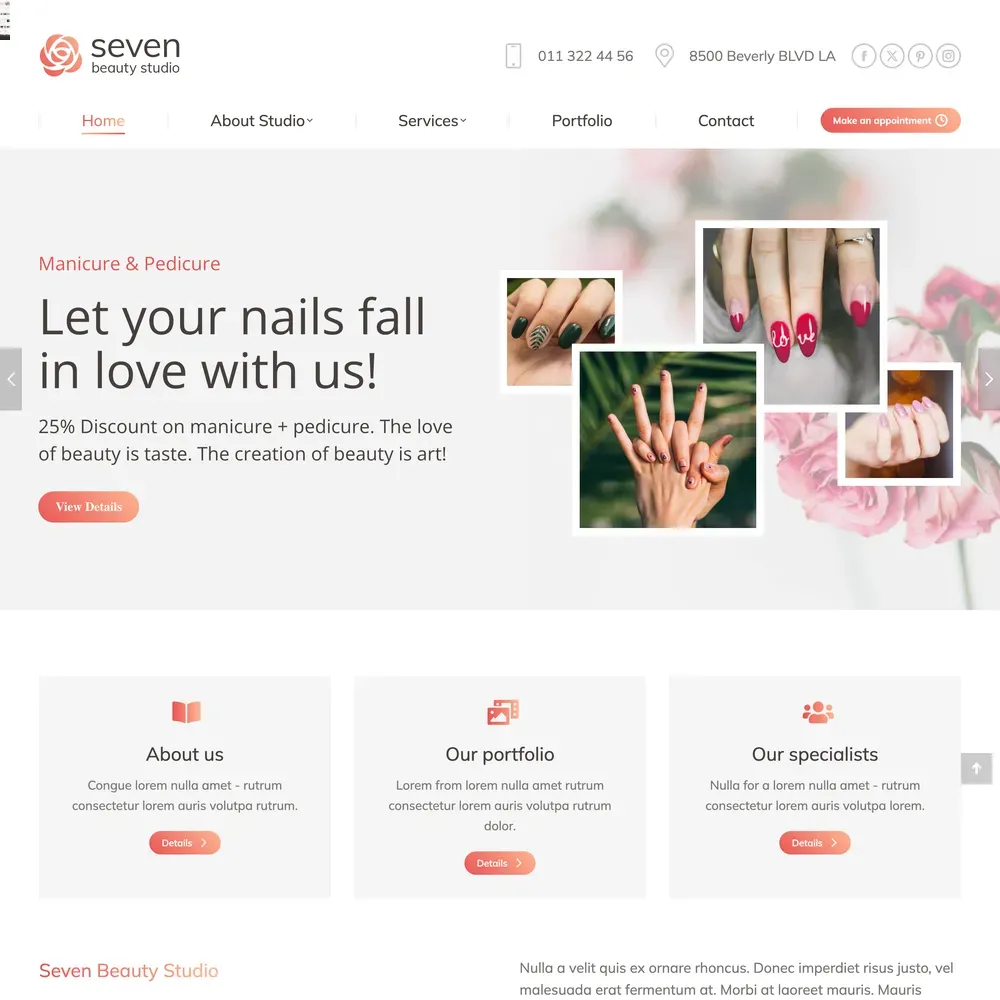 Beauty Studio Website Design with Free VPS Web Hosting (1) Beauty Studio Website Design with Free VPS Web Hosting