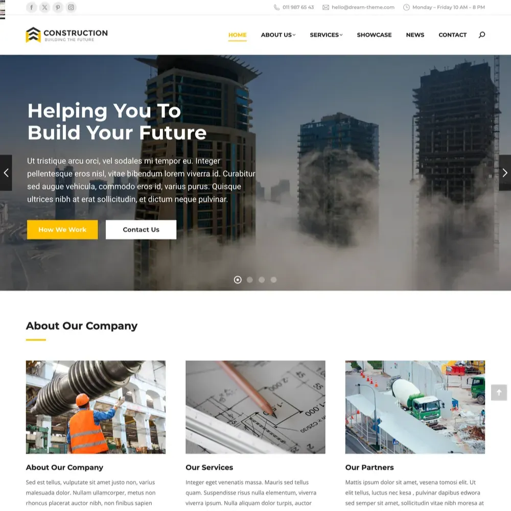 Construction Company Website Design with Free VPS Web Hosting (1) Construction Company Website Design with Free VPS Web Hosting