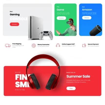 Gadget Shop Website Design with Free VPS Web Hosting