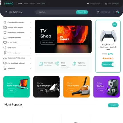 Gadget Store Website Design with Free VPS Web Hosting