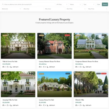 Luxury Real Estate Website Design with Free VPS Web Hosting
