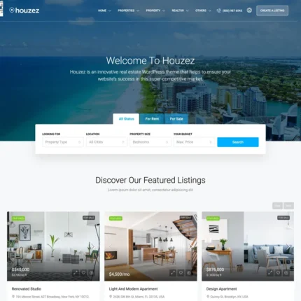 Real Estate Company Website Design with Free VPS Web Hosting