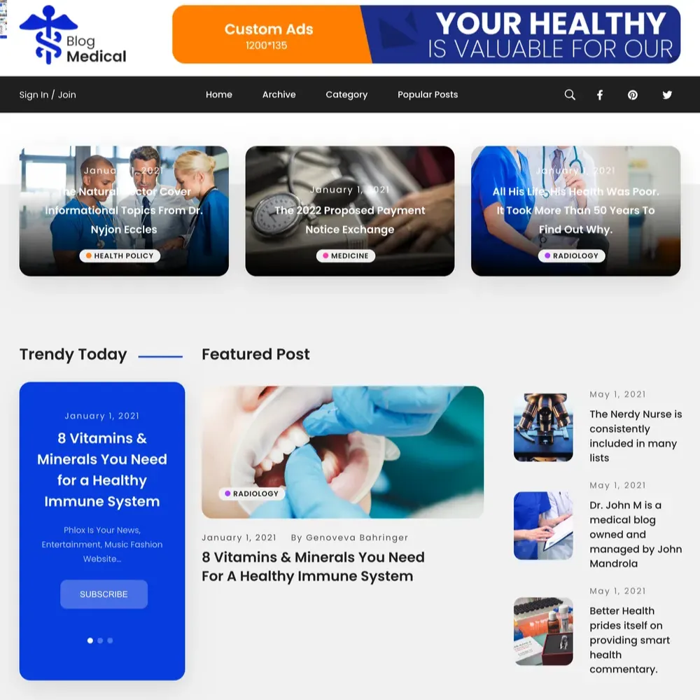 Medical Blog Website Design with Free VPS Web Hosting (1) Medical Blog Website Design with Free VPS Web Hosting