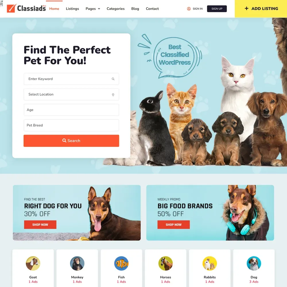 Pets Marketplace Website Design with Free Web Hosting (1) Pets Marketplace Website Design with Free Web Hosting
