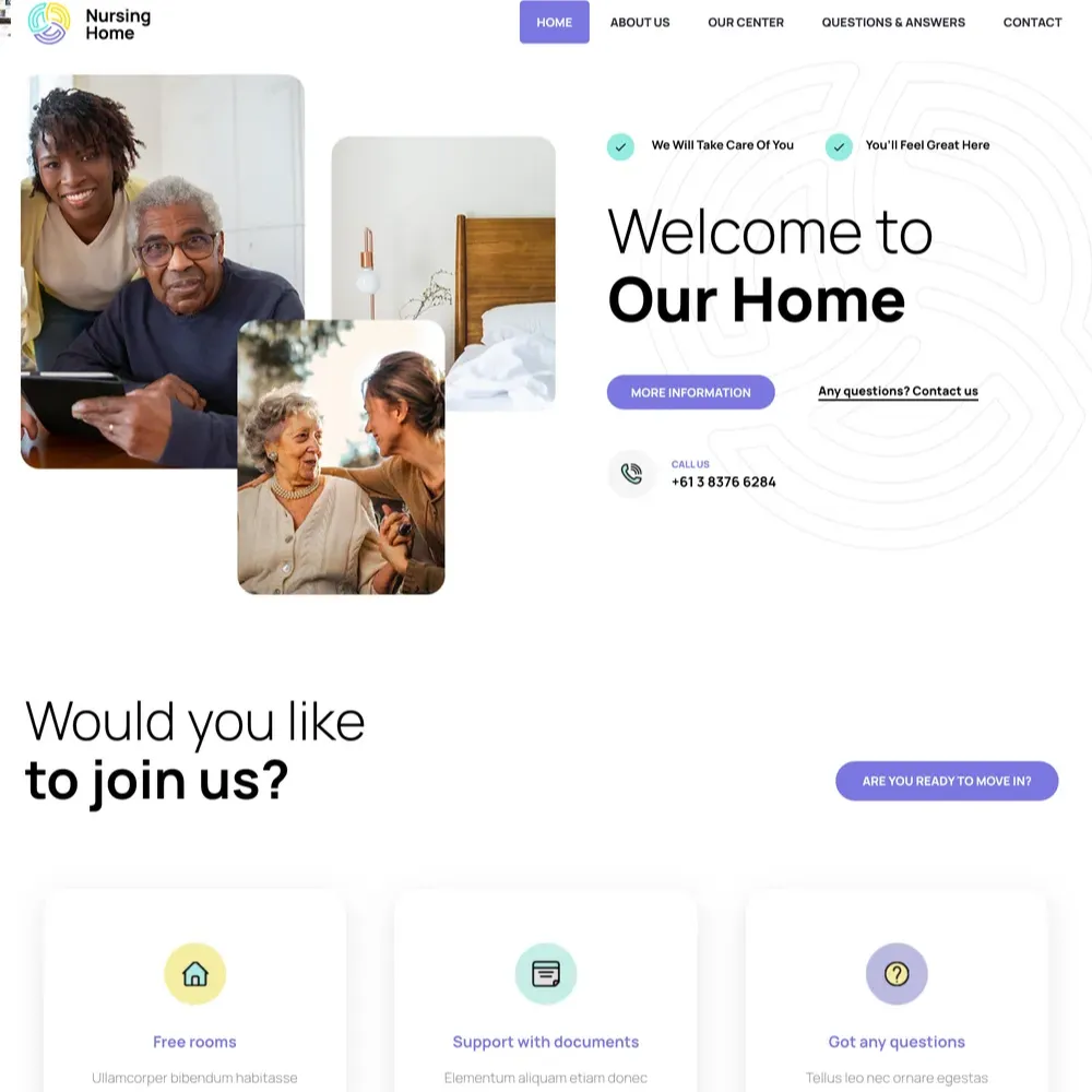 Nursing Home Website Design with Free Web Hosting (1) Nursing Home Website Design with Free Web Hosting