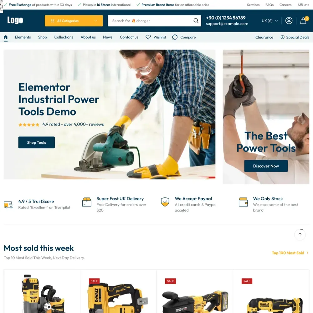 Industrial Power Tools Website Design with Free Web Hosting (1) Industrial Power Tools Website Design with Free Web Hosting