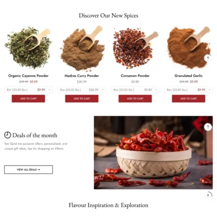 Spice Shop Website Design with Free Web Hosting