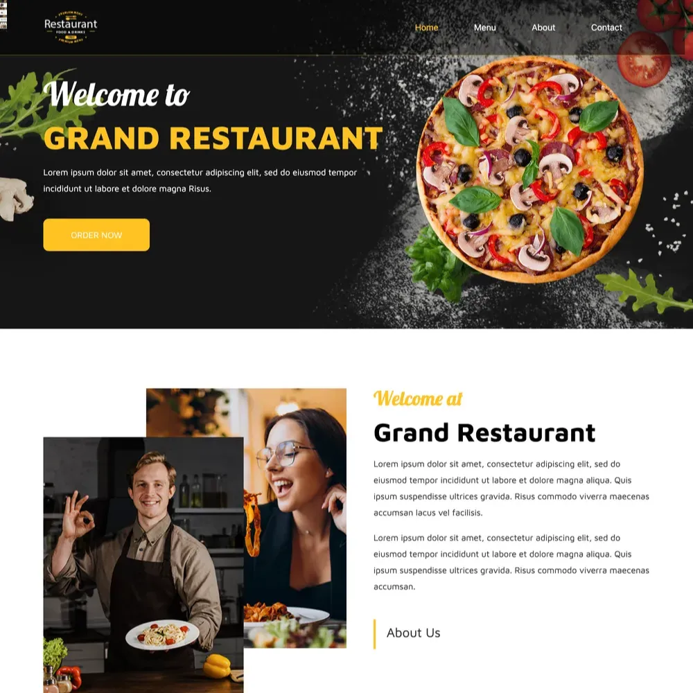Grand Restaurant Website Design with Free VPS Web Hosting (1) Grand Restaurant Website Design with Free VPS Web Hosting